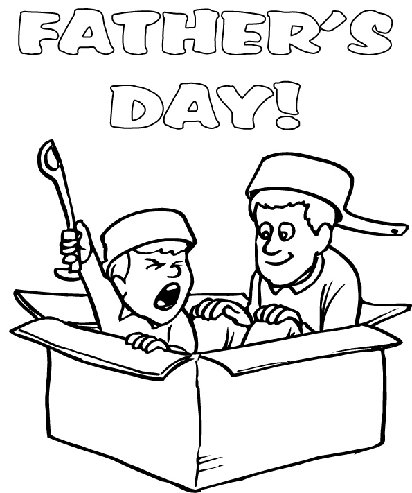 Dad and Kid Coloring Pages