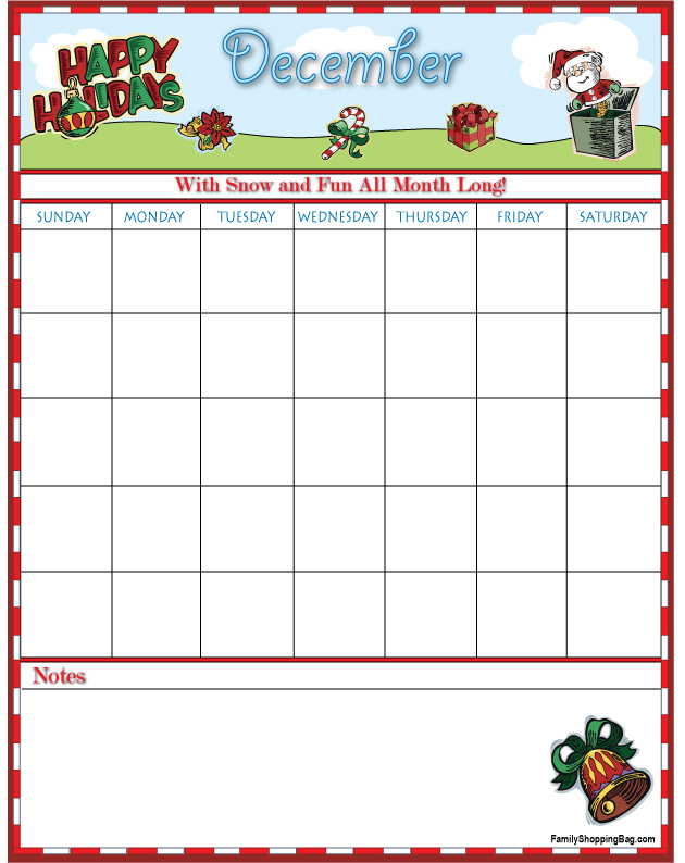 December Holiday Calendars