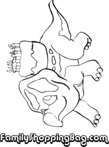 Dinosaur Cake Coloring Pages