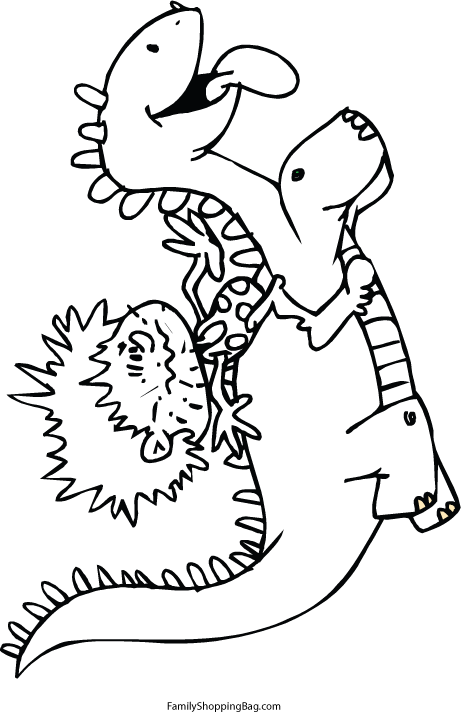 Dinosaur & Caveman Coloring Pages