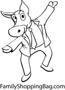 Donkey in Suit Coloring Pages