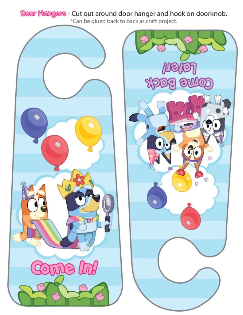 Door Hanger Bluey  pdf