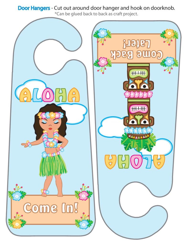 Door Hanger Luau  pdf