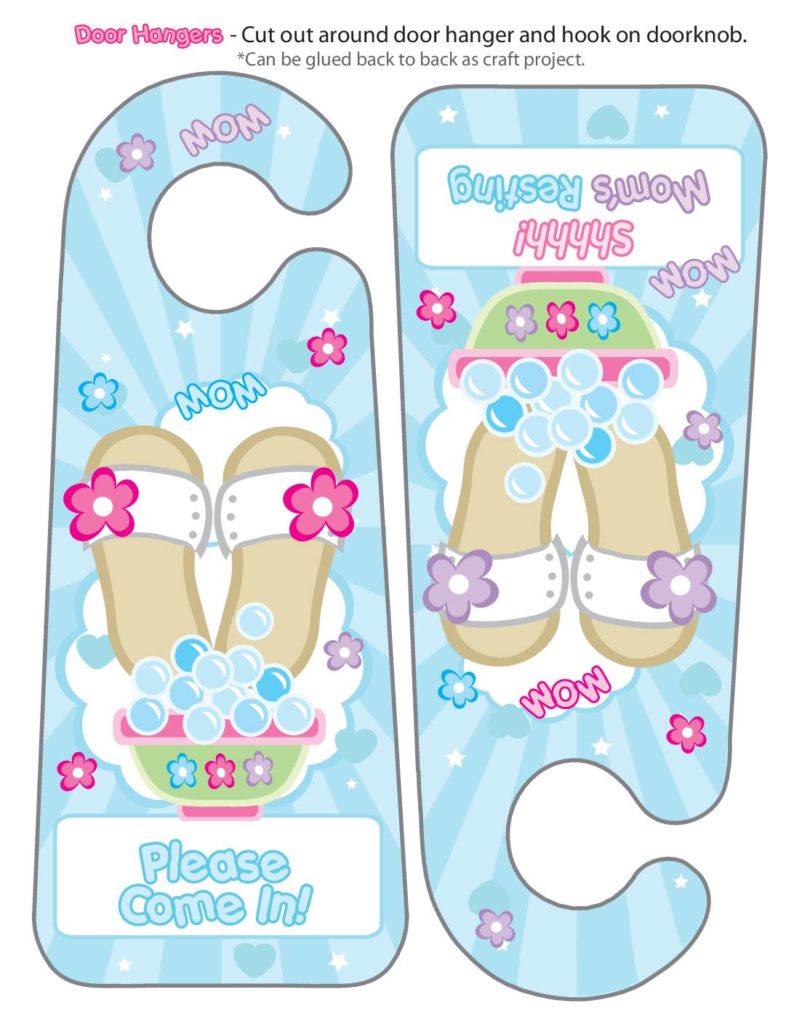 Door Hanger Moms Spa Day  pdf