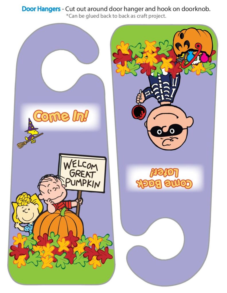 Door Hanger Peanuts Halloween  pdf