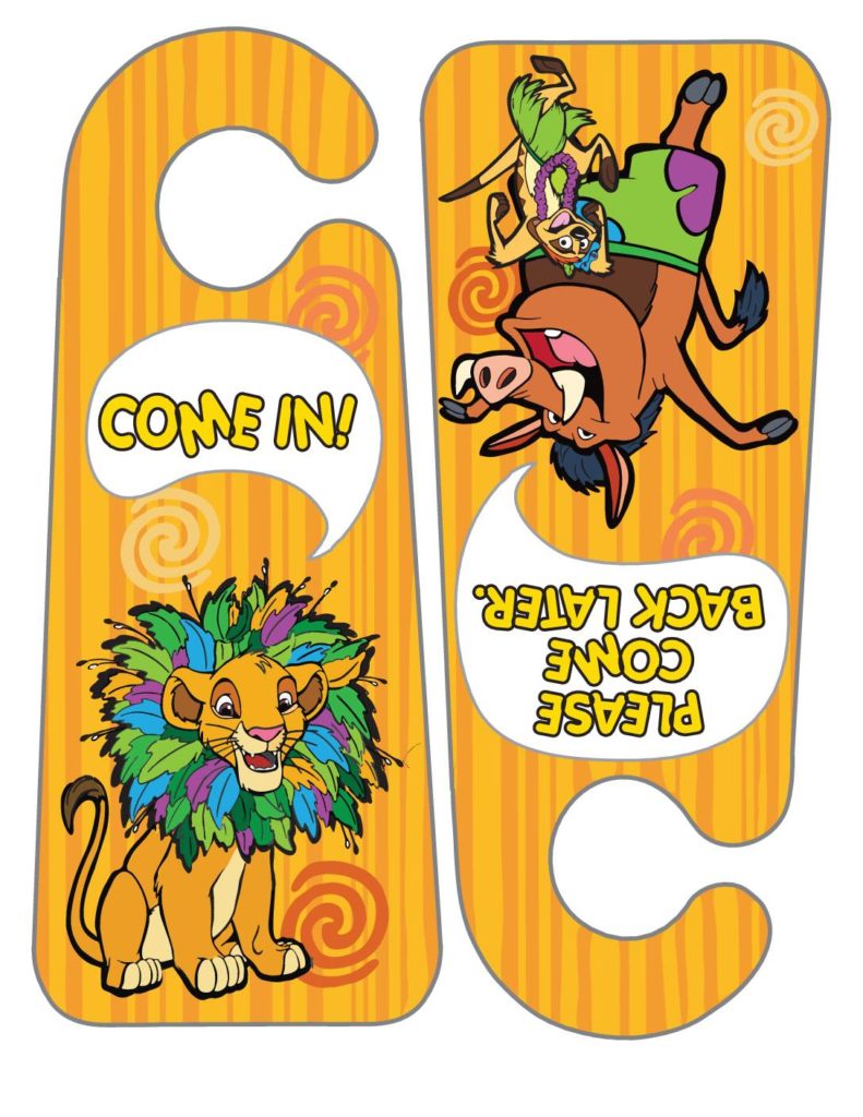 Door Hangers Lion King  pdf