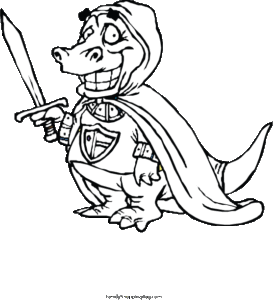 Dragon Dressed As Knight Coloring Pages
