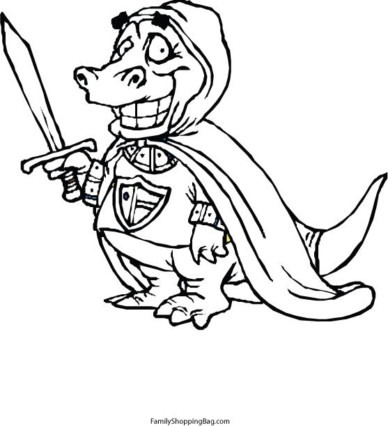 Dragon Dressed As Knight Coloring Pages