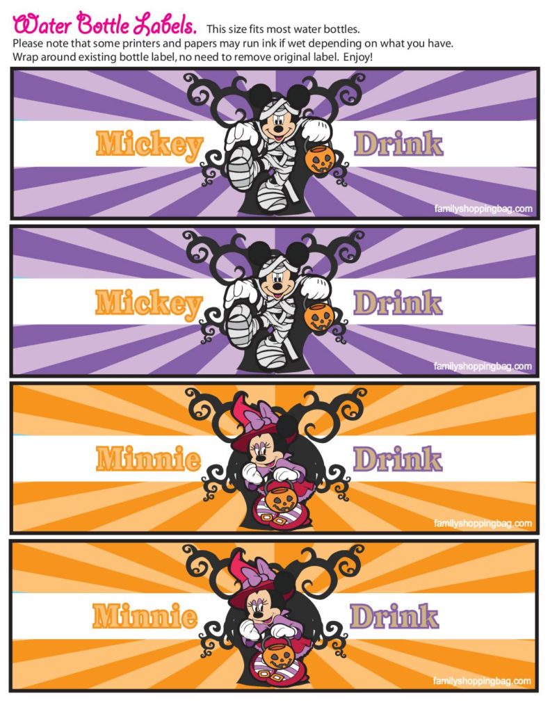 Drink Labels Mickey Halloween  pdf