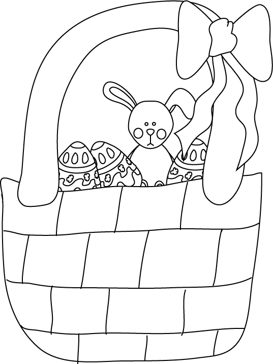 Easter Basket Bunny Coloring Pages