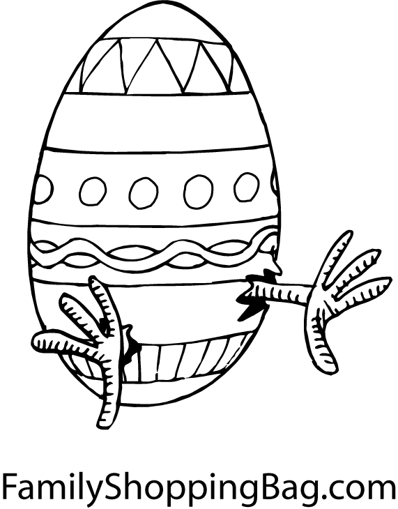 Egg With Feet Coloring Pages