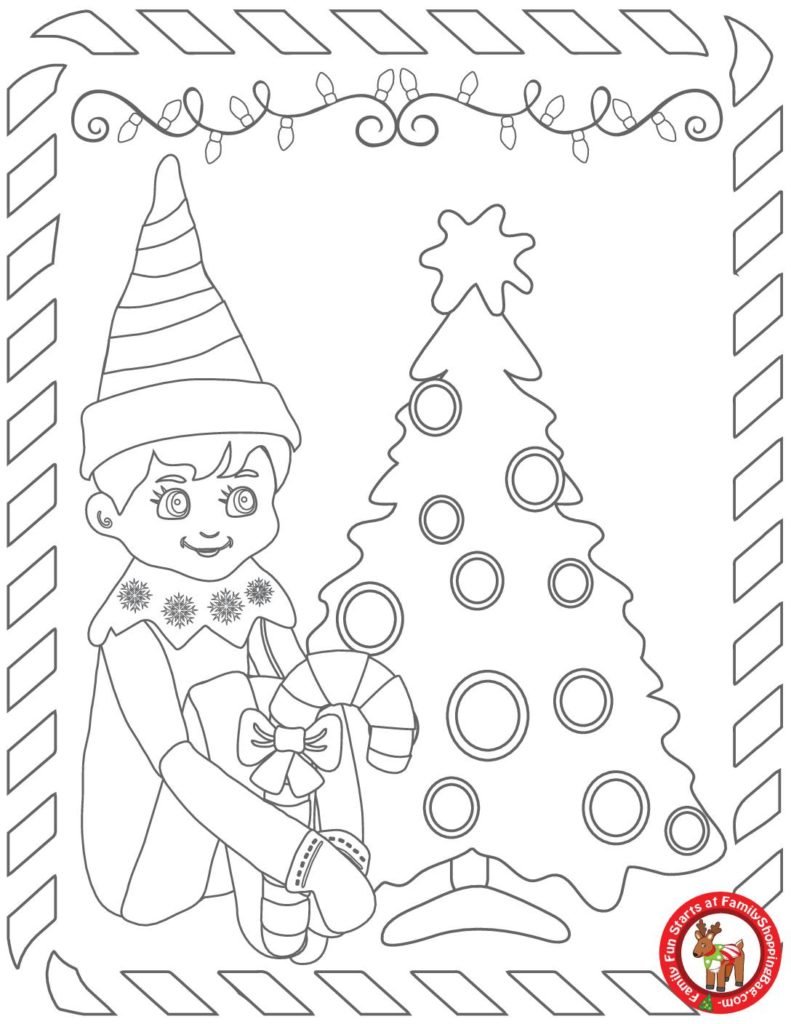Elf coloring page  pdf