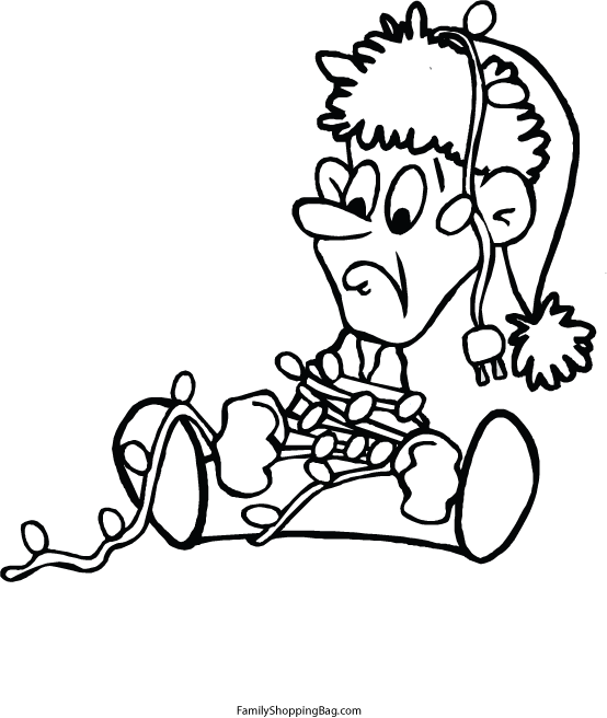 Elf in Lights Coloring Pages