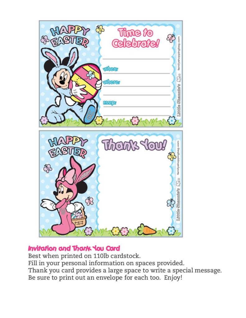 Envelope Mickey Mouse Easter  pdf