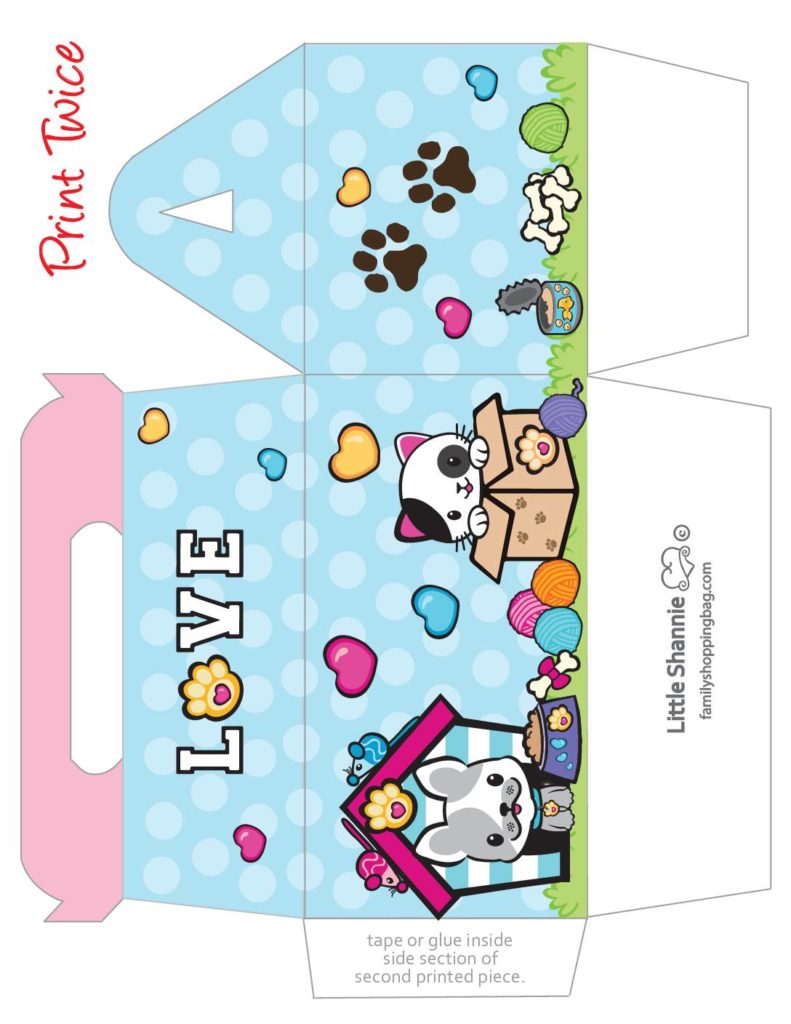 Favor Box Big Valentine Pups and Kittens  pdf