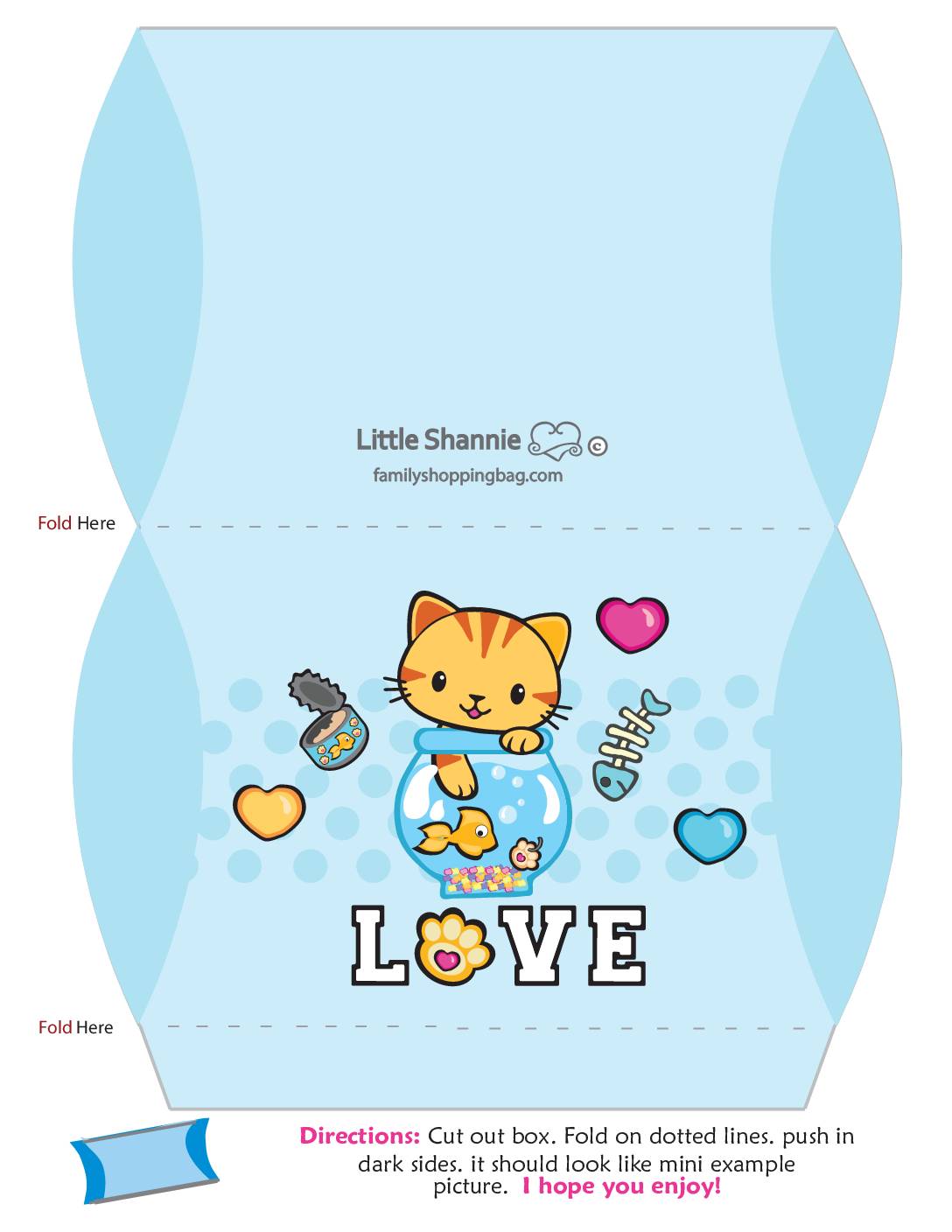 Favor Box Med Valentine Pups and Kittens  pdf