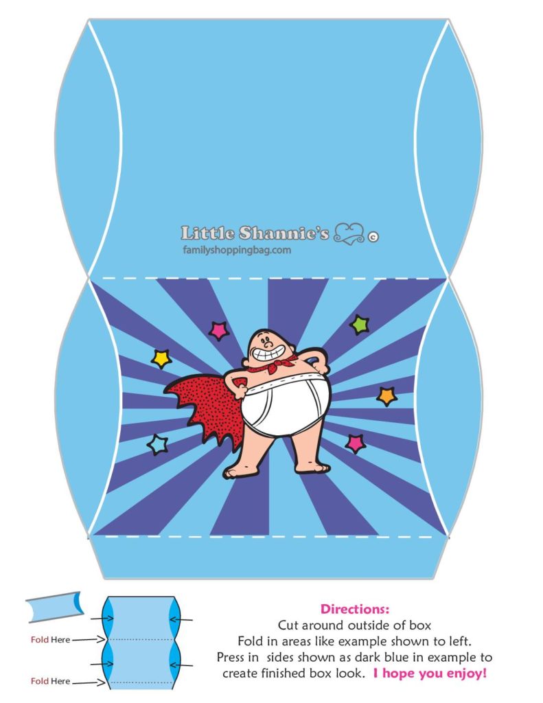 Favor Box Medium  Captain Underpants  pdf