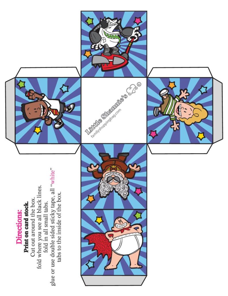 Favor Box Small Captain Underpants  pdf