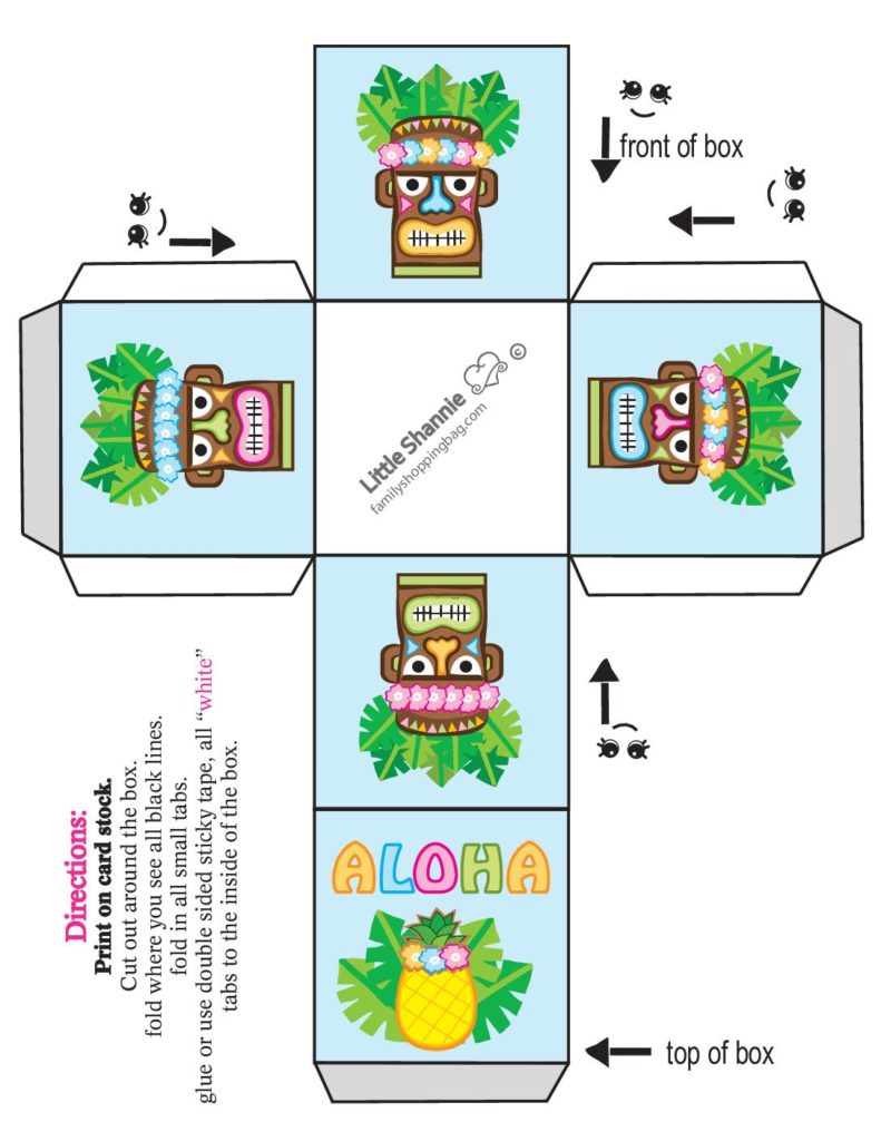Favor Box Small Luau  pdf