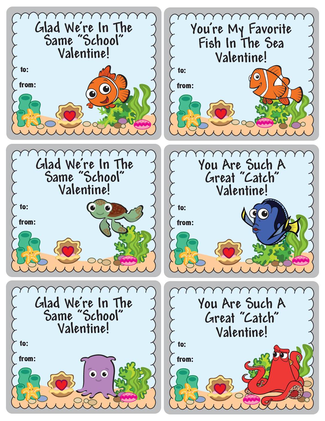 Finding Nemo Valentines Valentines