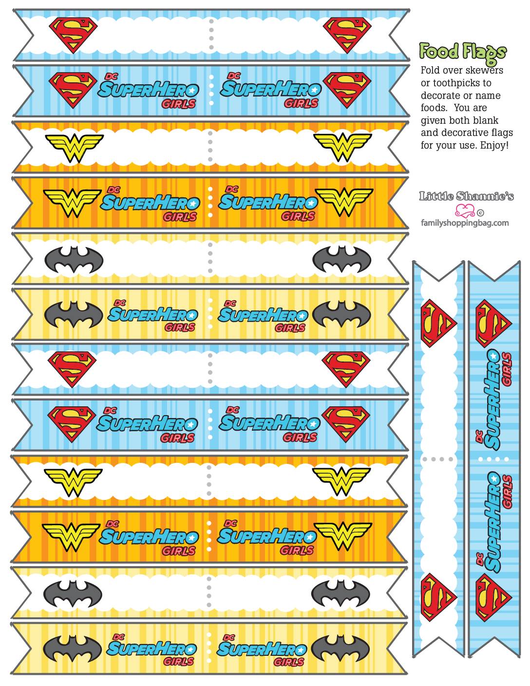 Food Flags DC Super Hero Girls Cupcake Wrappers