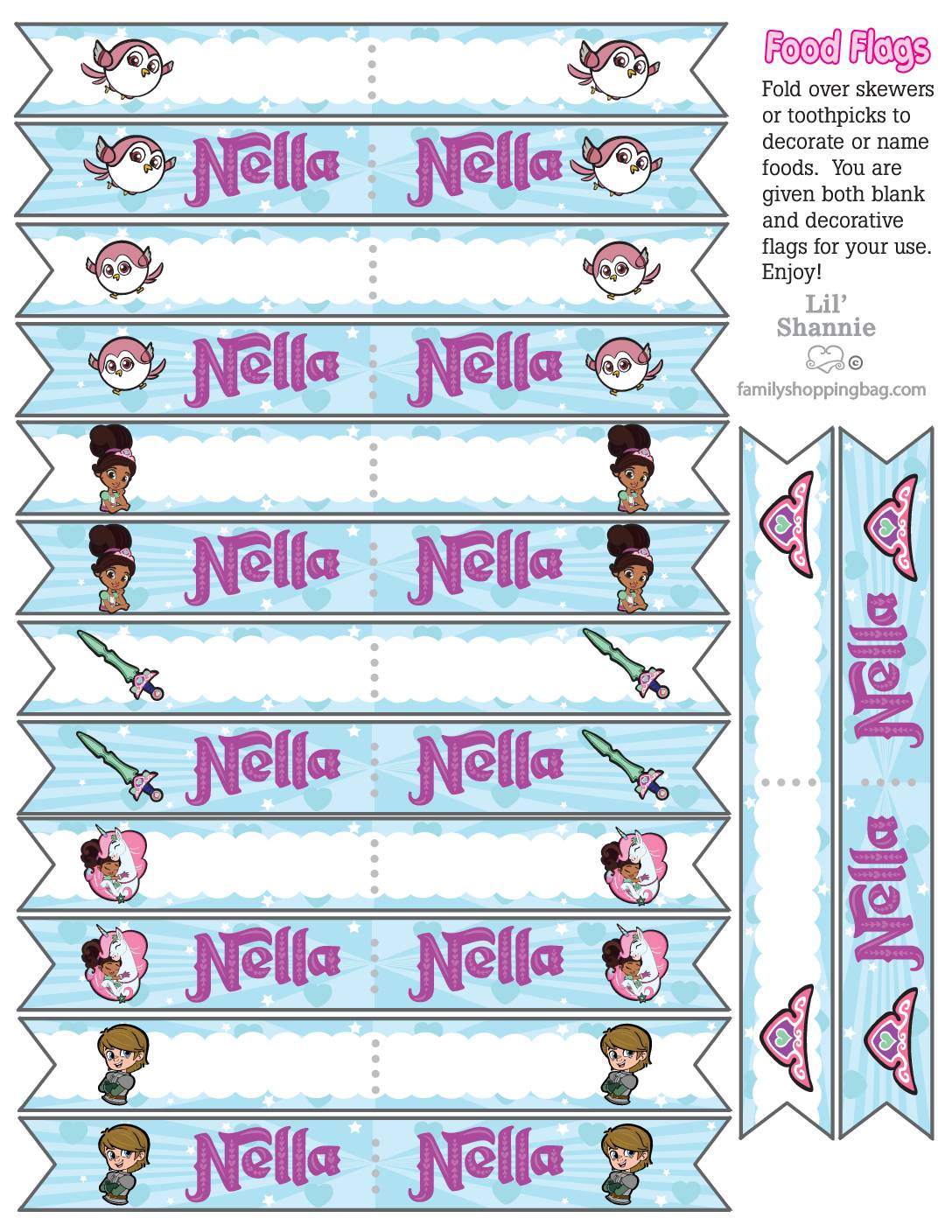 Food Flags Nella Knight Cupcake Wrappers