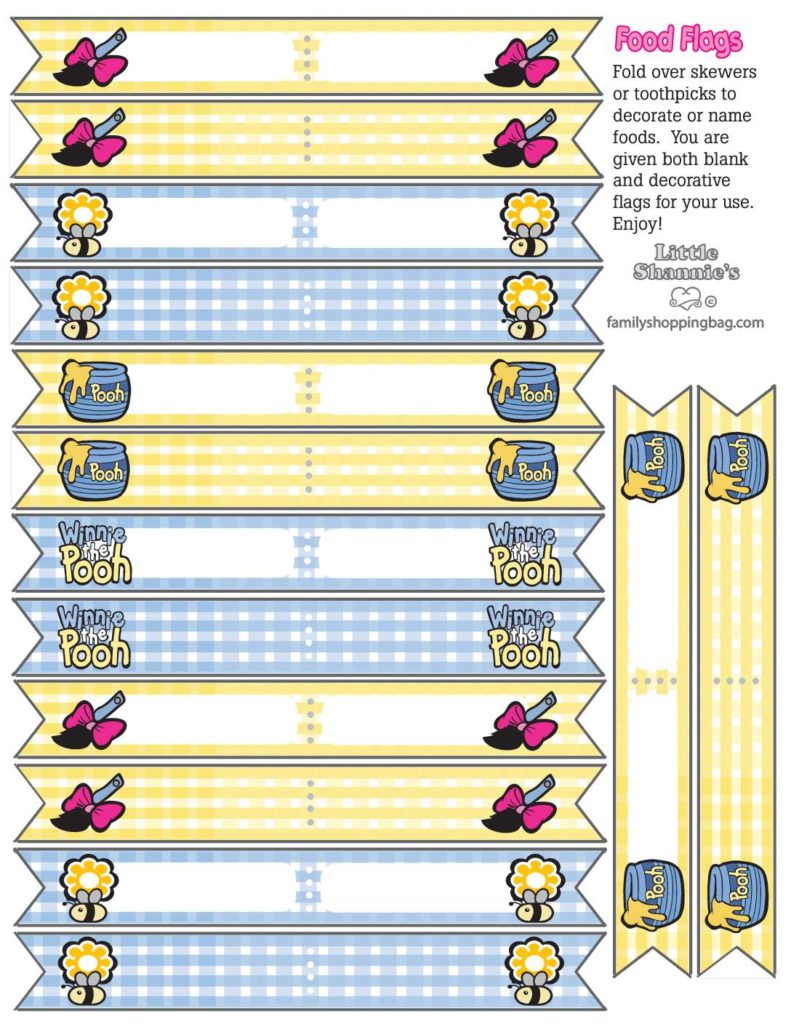 Food Flags Pooh Baby Shower  pdf