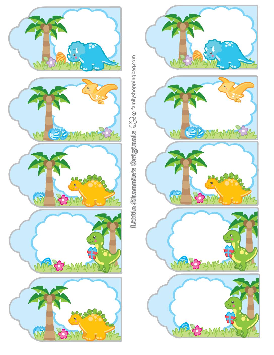 Gift Tag Dinosaur  pdf