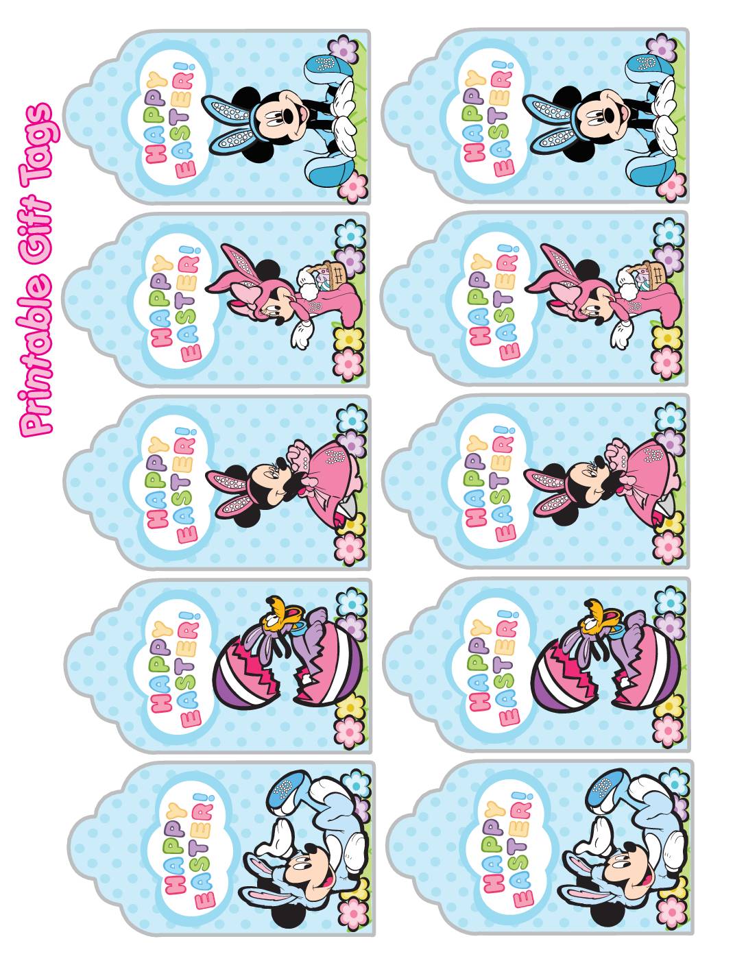 Gift Tag Mickey Mouse Easter Gift Tags