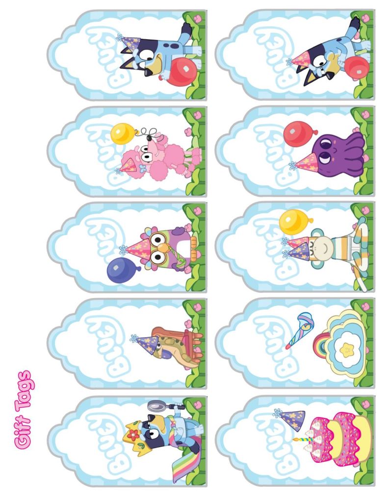 Gift Tags Bluey  pdf