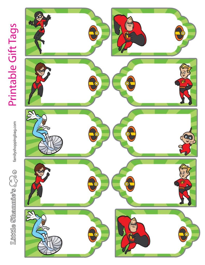 Gift Tags Incredibles  pdf