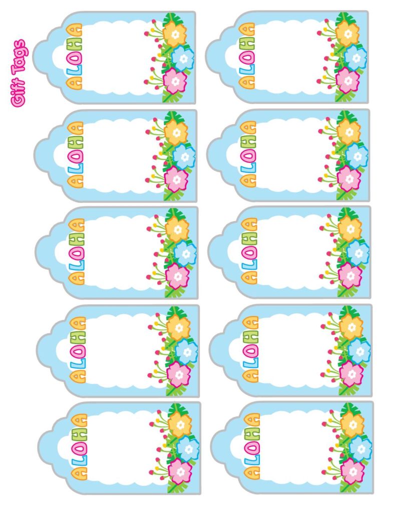 Gift Tags Luau  pdf