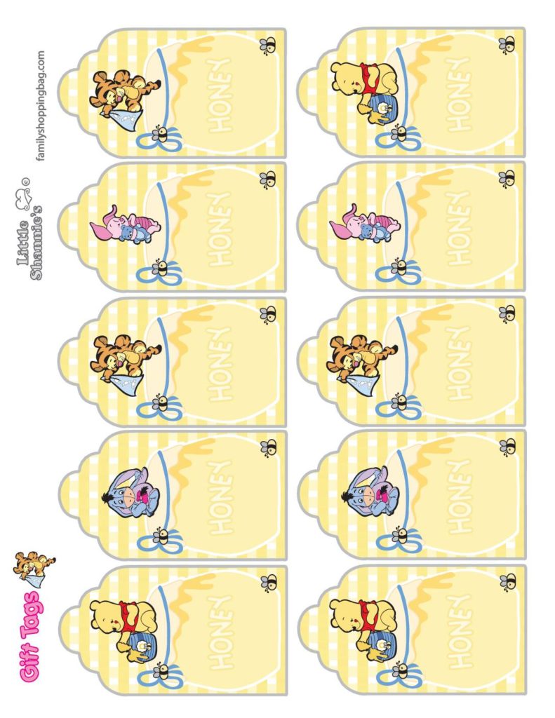 Gift Tags Pooh Baby Shower  pdf