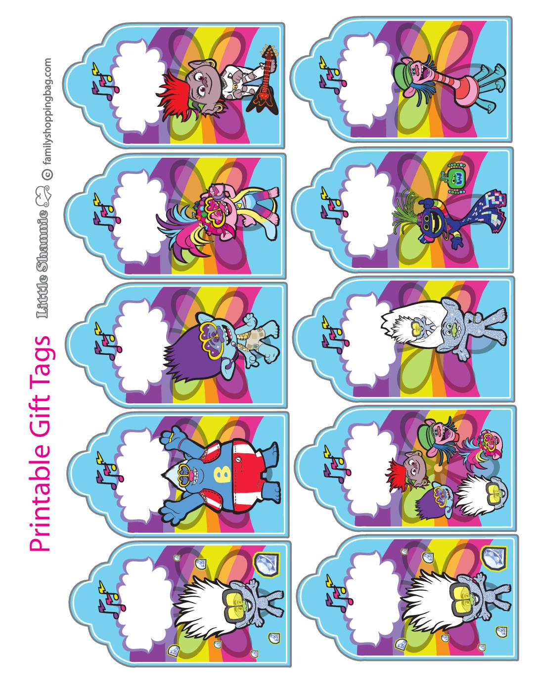 Gift Tags Trolls Gift Tags