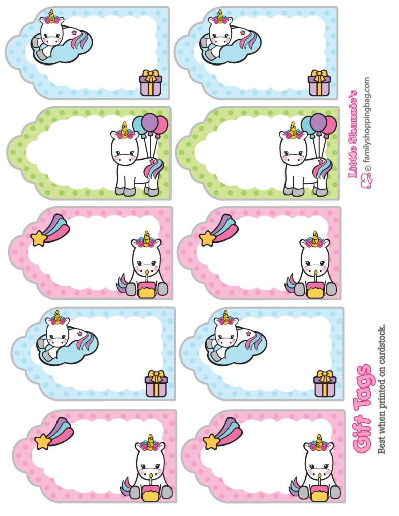 Gift Tags Unicorn  pdf