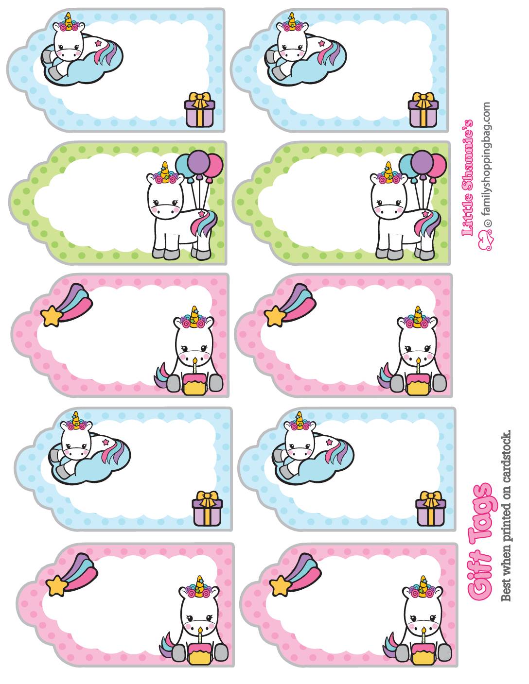 Gift Tags Unicorn Gift Tags