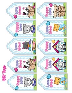 Gift Tags Valentine Pups and Kittens  pdf