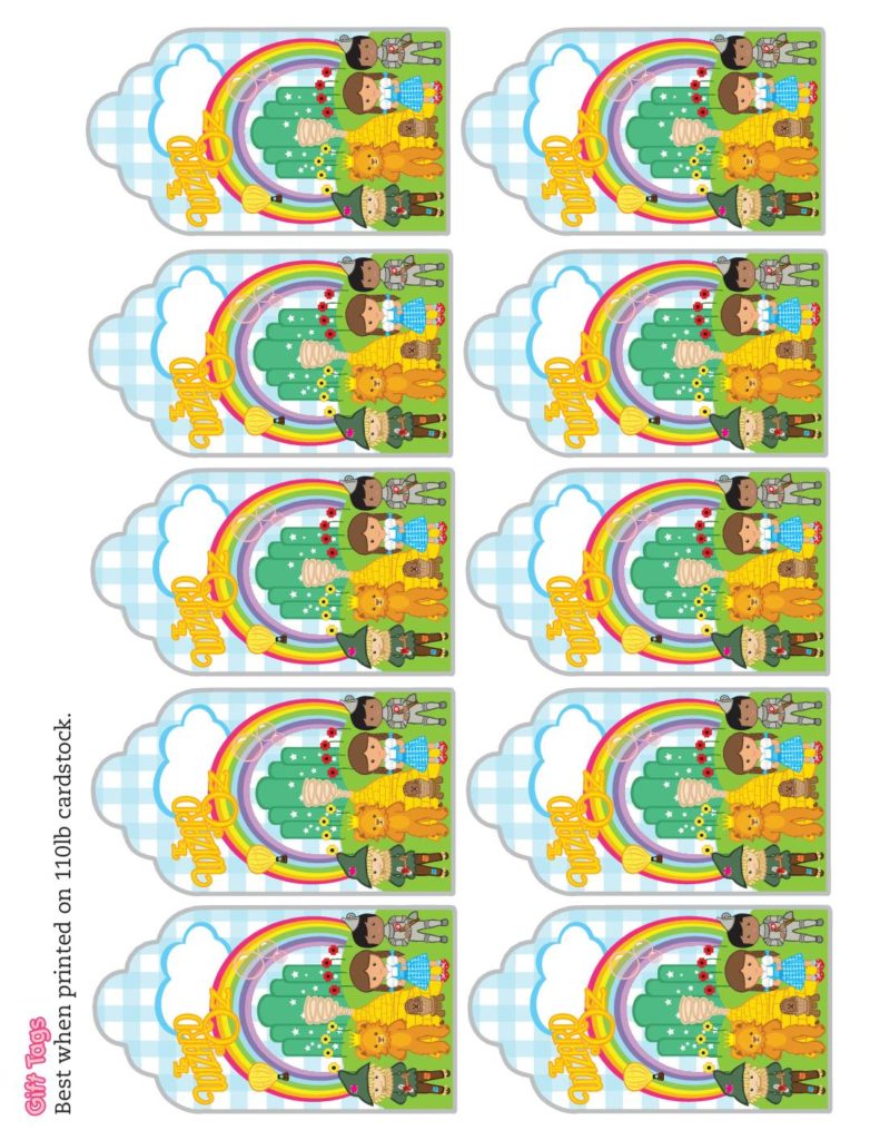 Gift Tags Wizard of Oz  pdf