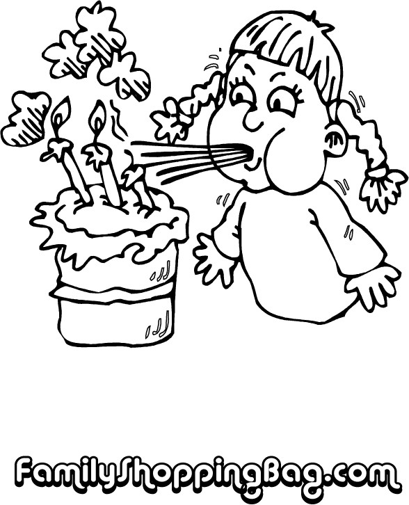 Girl Blowing Candles