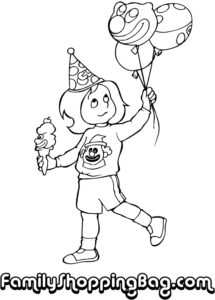 Girl Eating Ice Cream Coloring Pages