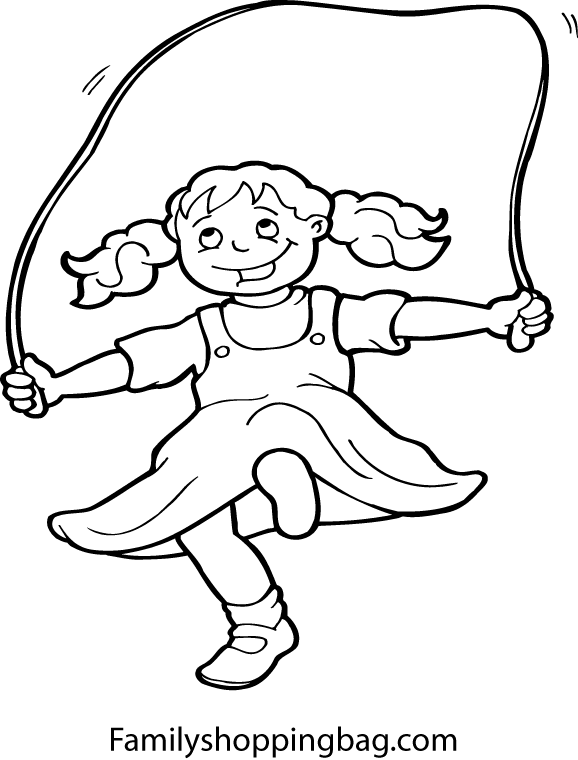 Girl Jumping Rope Coloring Pages