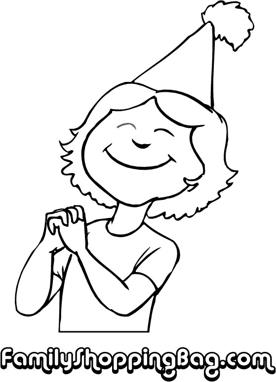 Girl With Hat Coloring Pages