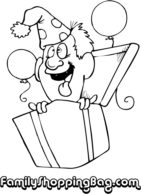 Goofy Man In Gift Box Coloring Pages