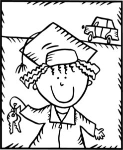 Grad Girl Coloring Pages