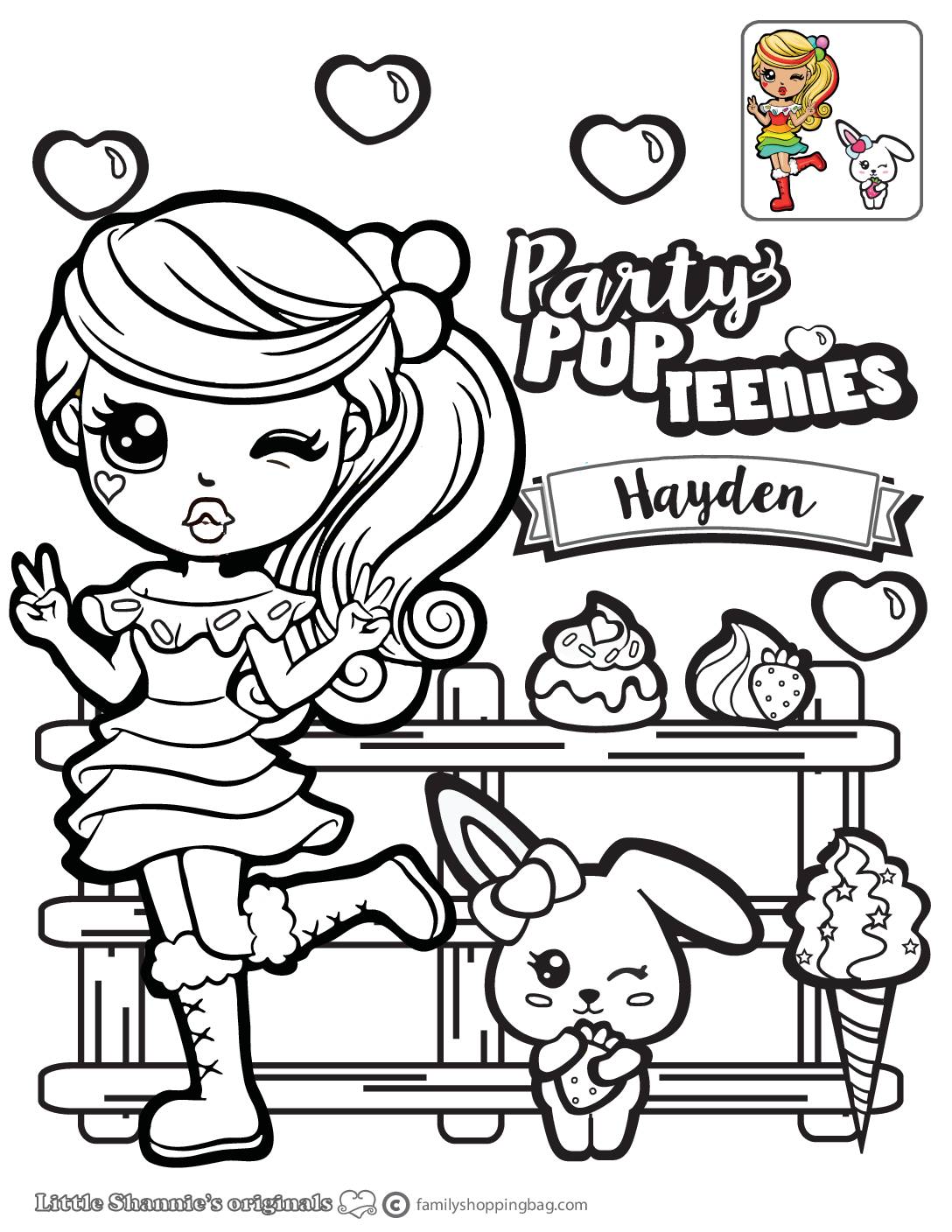 Hayden Coloring Page Party Pop Teenies Coloring Pages