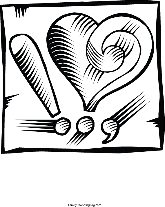Heart Exclamation Coloring Pages