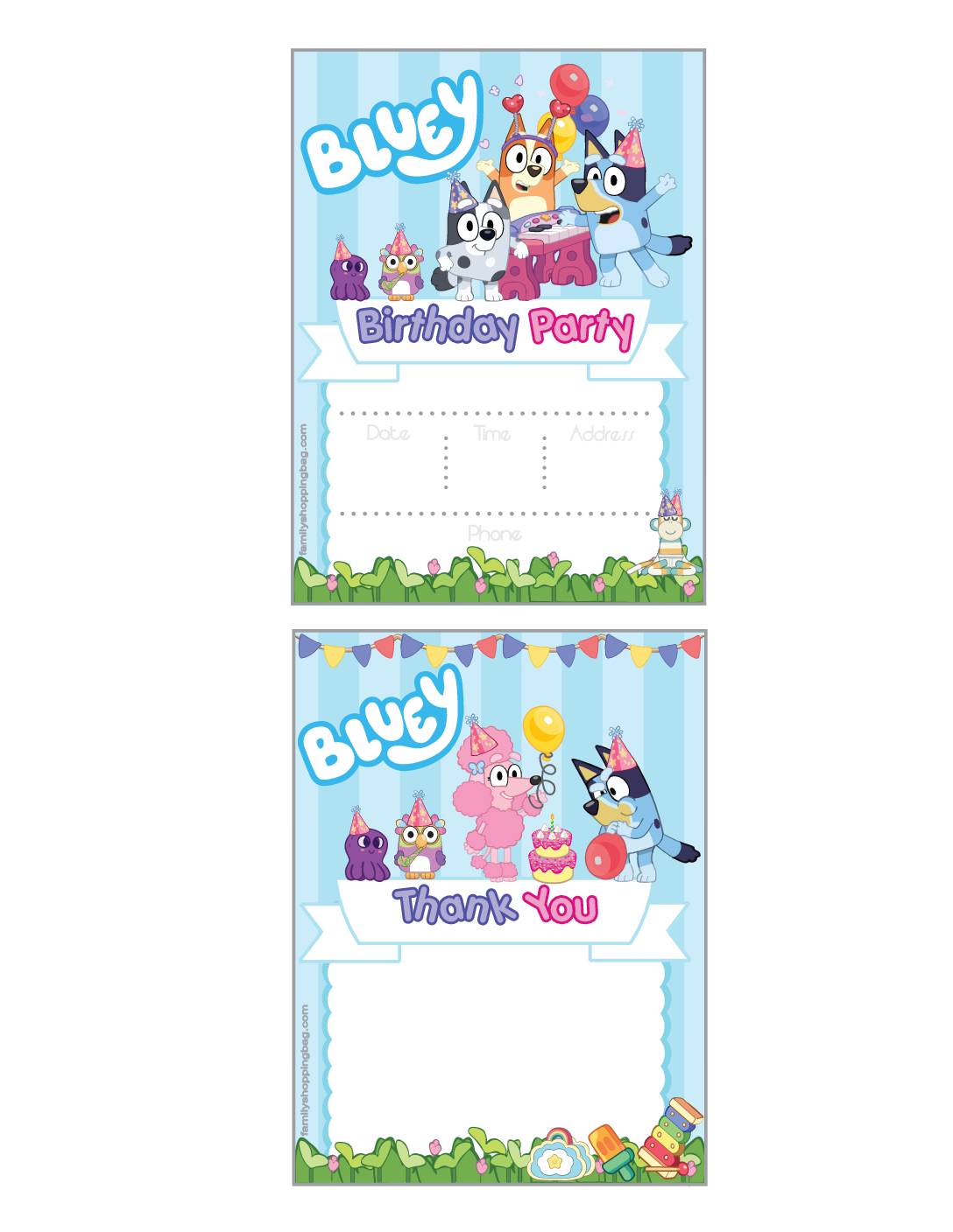 Invitation Bluey  pdf