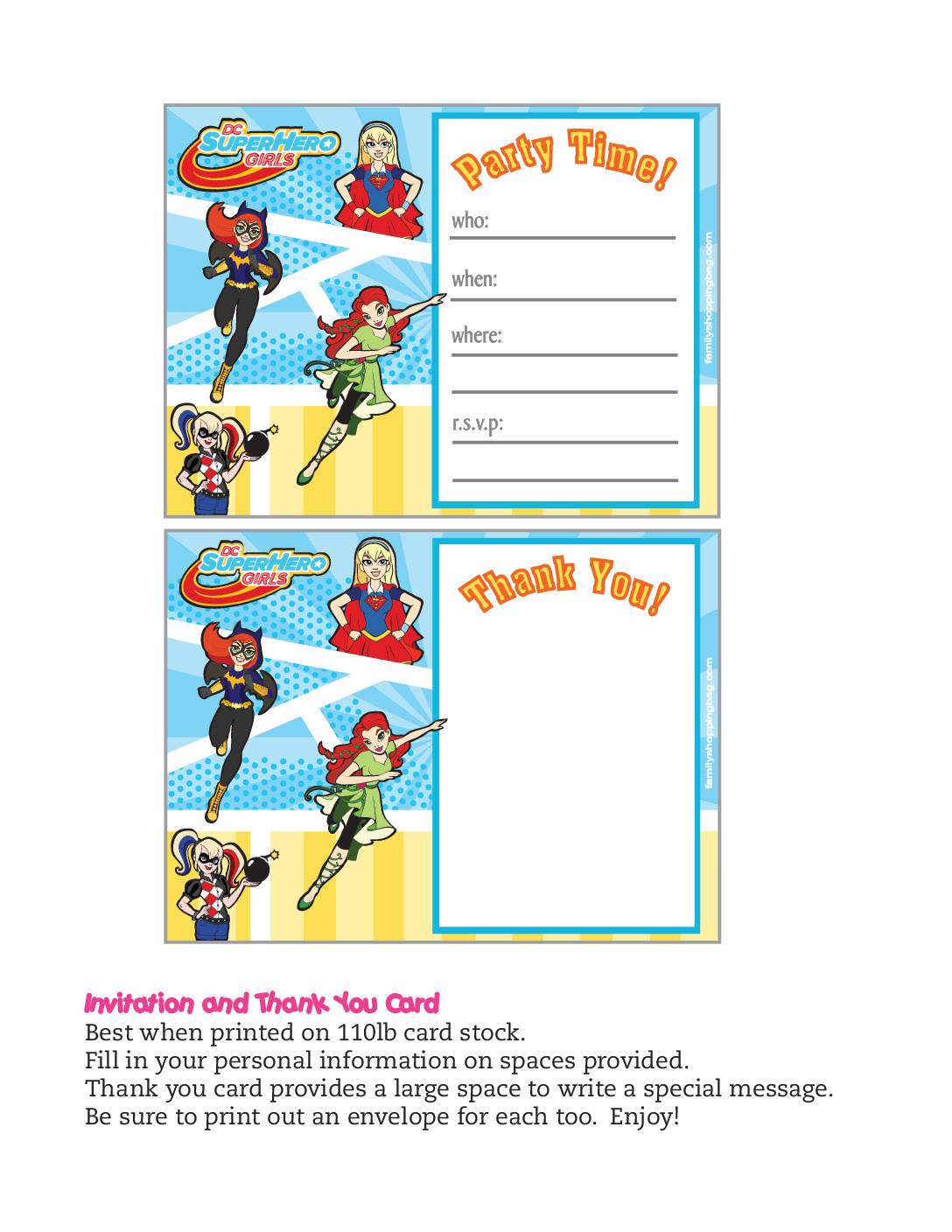 Invitation DC Super Hero Girls  pdf