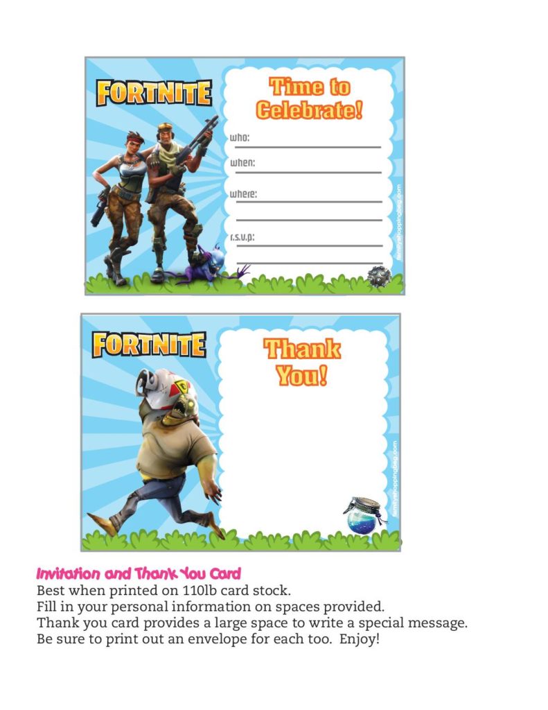 Invitation Fortnite  pdf