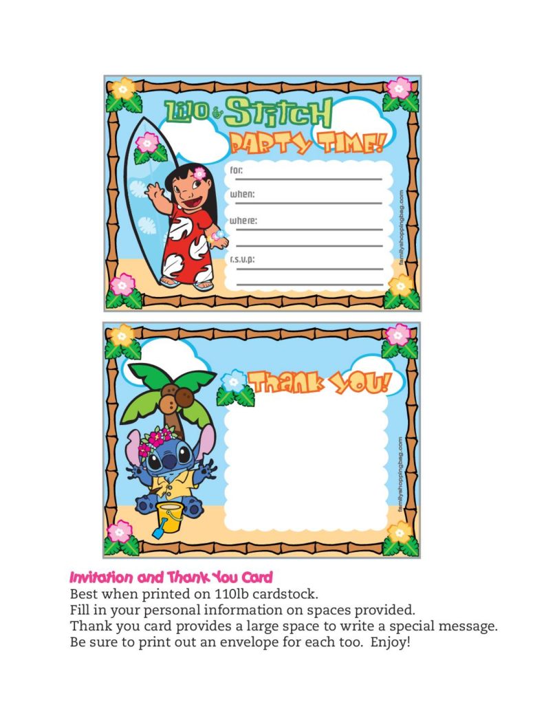 Invitation Lilo and Stitch  pdf